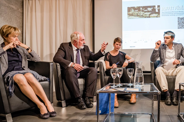 Discussion "Lobbys im Parlament"; Forum politique Berne; 10.09.2019; Foto: Susanne Goldschmid