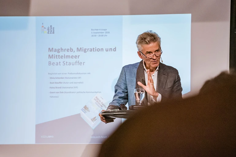 Vernissage du livre «Maghreb, Migration und Mittelmeer»; Forum Politique Berne, 03.09.2019; Foto: Susanne Goldschmid