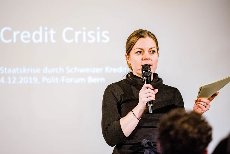Podiumsdiskussion "Staatskrise durch Schweizer Kredite?";  Polit-Forum Bern; 03.12.2019; Bild: Susanne Goldschmid